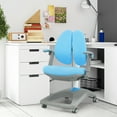 thumbnail image 4 of Gymax Kids Desk Study Chair Adjustable Height Depth w/ Sit-Brake Casters Blue, 4 of 10