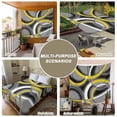 thumbnail image 6 of Yellow Geometric Tapestry for Bedroom Wall Hanging Tapestry, Gray Black Retro Abstract Stripes Lines Ceiling Backdrop Tapestries Poster Blanket Wall Decor for Teens Room Living Room Dorm 51" x 59", 6 of 8