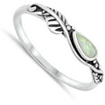 thumbnail image 4 of CHOOSE YOUR COLOR White Simulated Opal Bali Tear Drop Ring .925 Sterling Silver Band CZ Female Size 6, 4 of 4