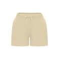 thumbnail image 6 of Staron Women's Casual Shorts with Pockets Drawstring Waist Solid Color Sports Shorts Loose Comfy Lounge Athletic Wear, Beige S, 6 of 7