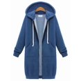 thumbnail image 3 of Womens Hoodies Sweatshirts with Zipper Oversized Fashion Long Hooded Fall Winter Jackets with Pockets Blue 4XL, 3 of 8
