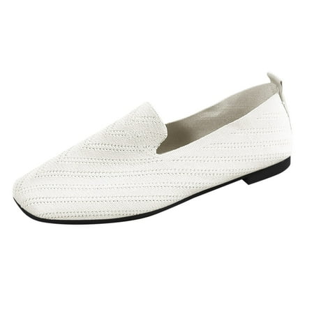 Ruyang Mesh Ballet Flats for Women Women Flat Shoes Knitted Lightweight Slip-on Loafers Breathabel Soft Comfortable Ballet Flats