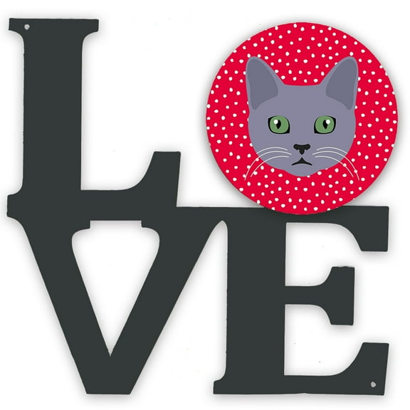 Korat Cat Love Metal Wall Artwork LOVE Red