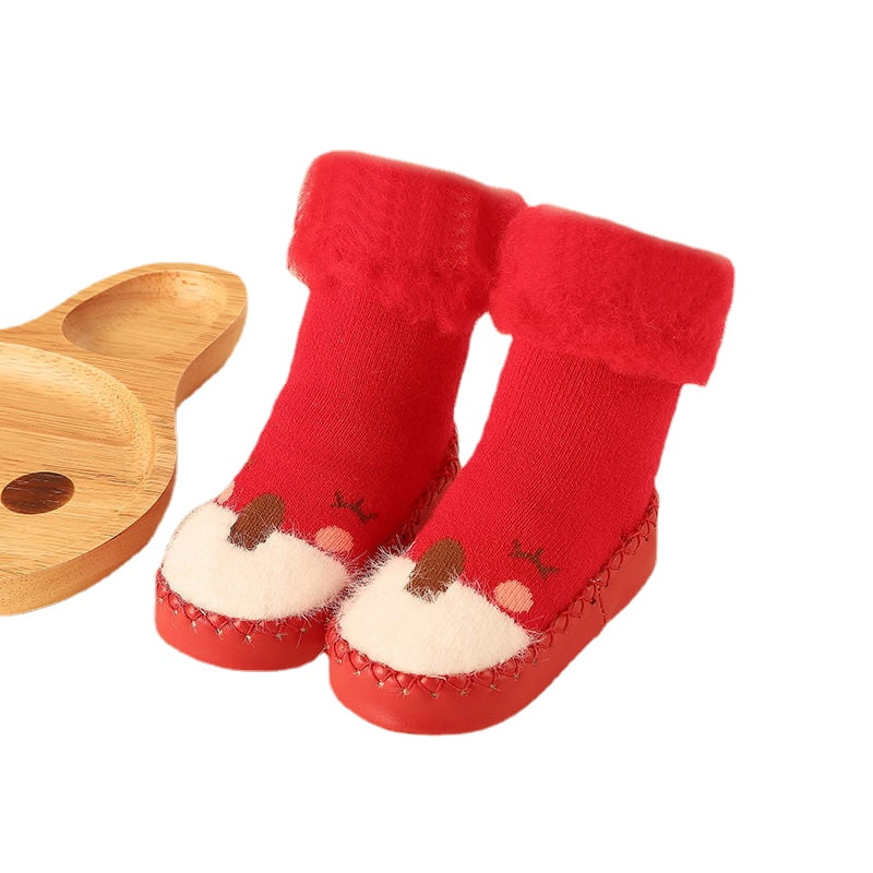 Cartoon Toddler Kids Baby Girls Boys Floor Anti-Slip Warm Socks Slipper Shoes MH 
