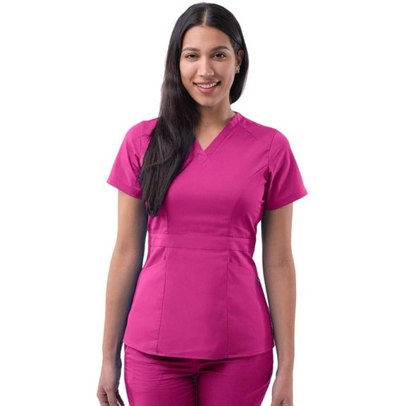Adar Pro Scrubs For Women - Tailored Peplum Scrub Top