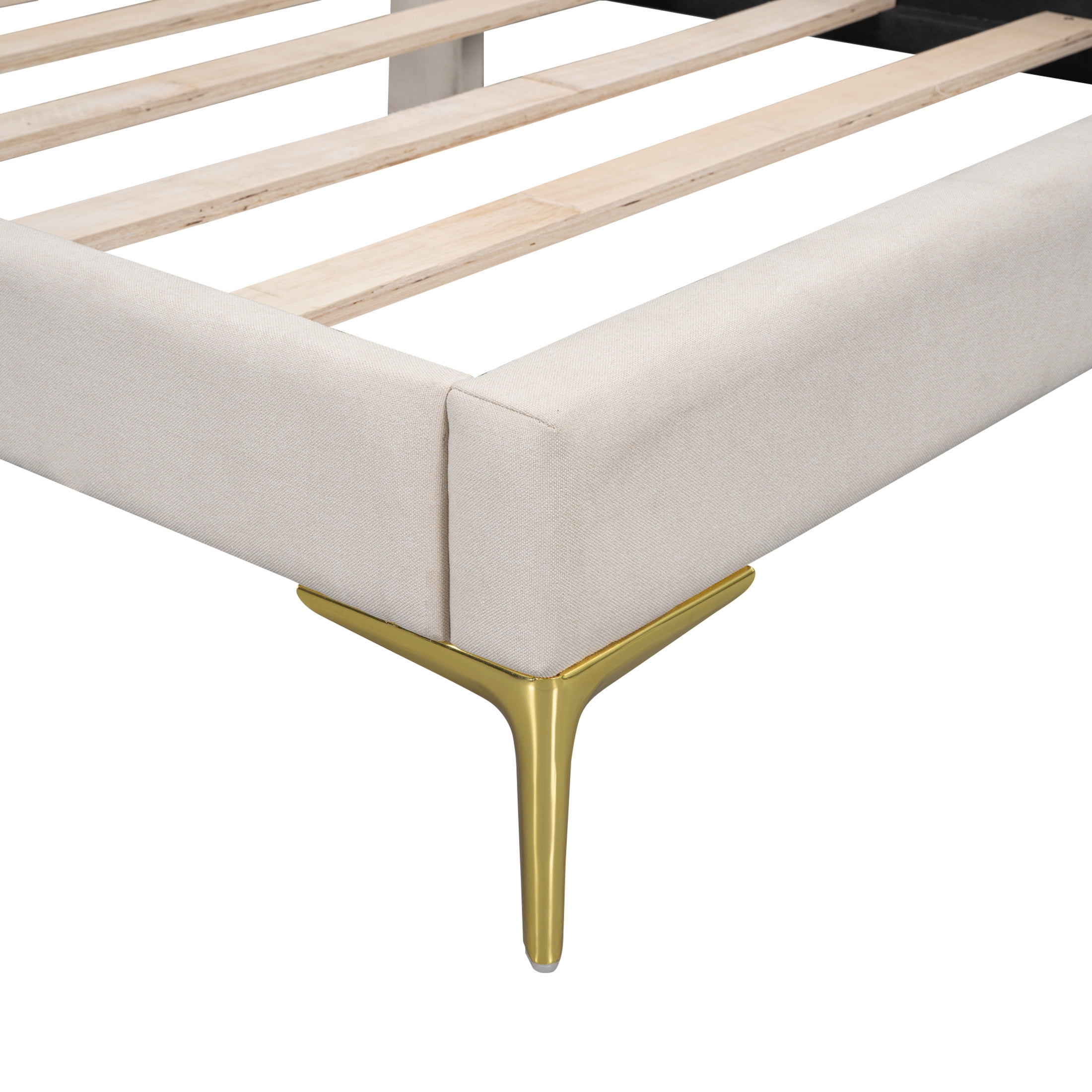 Noble House Twin Upholstered Daybed, Modern Linen Sofa Bed with Armrest and Backrest, Space Saving Design, Beige
