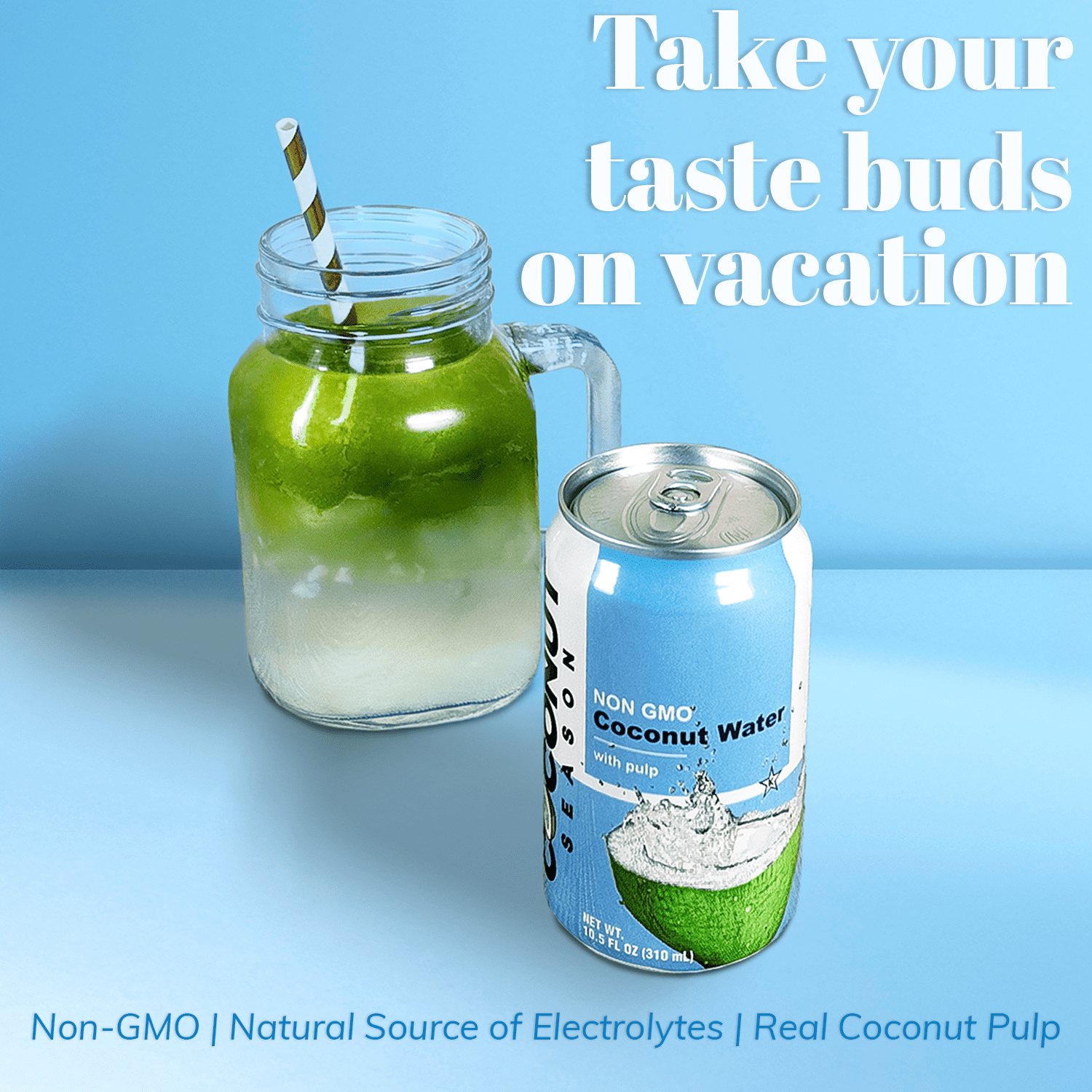 Coconut Season Tropical Drink with Pulp, 10.5 fl oz (310 ml), 24 pack