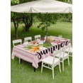 thumbnail image 4 of Outdoor Tablecloth with Umbrella Hole for Patio/Picnic/Party/Camping, Pink Flowers Waterproof Table Cloth Rectangle Table Cover Washable, Spring Floral Summer Botanical Striped Vintage Art (52"x 70"), 4 of 8
