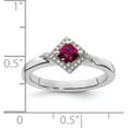 thumbnail image 5 of Solid Sterling Silver Stackable Expressions Polished Cr. Ruby & Dia Ring - Ring Size 5.0, 5 of 8