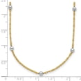 thumbnail image 2 of 14k Two Tone Gold Polished Bead Fancy Necklace 17 Inch 3.05mm Wide Pendant Necklace for Women, 2 of 2