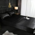 thumbnail image 2 of BESTYASH Black Silk Bedding Set with Fitted Sheet, Pillowcases, and Soft Bed Linen for Luxurious Comfortable Sleep, 2 of 8