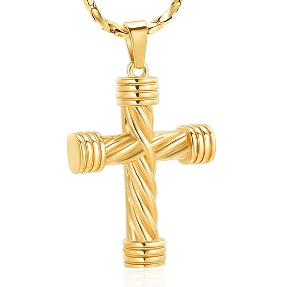 Rope Winding Cross Cremation Ashes Urn Pendant Necklace Memorial Keepsake Jewelry Lord’s Prayer Cross Ashes Necklaces