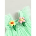 thumbnail image 5 of Bagilaanoe Toddler Baby Girl Summer Dress Flower Ruffle Fly Sleeve A-line Princess Dresses 9M 12M 18M 24M 3T 4T 5T Kid Layered Tulle Patchwork Skirt, 5 of 9