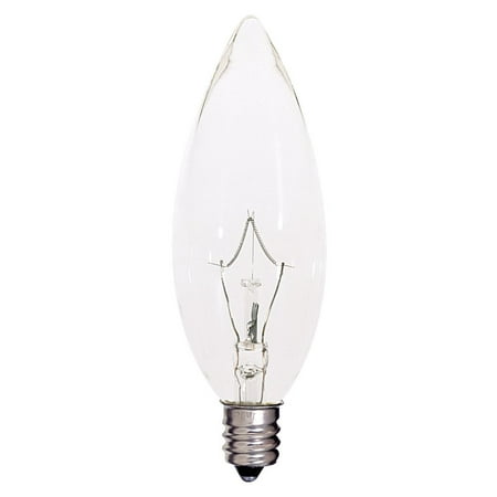 Krypton Candelabra - S4997 120V 60 Watt B10 Candelabra Base Light Bulb, Krypton Clear, 2500 Average rated hours By Satco