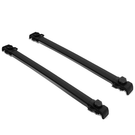 For 2015 to 2019 Jeep Renegade Pair Aluminum Roof Top Rail Cross Bars Cargo / Luggage Carrier Black 16 17