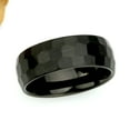 thumbnail image 2 of Men's Women's Tungsten Wedding Band Engagement Ring 8mm Black IP Plated Brushed Chiseled Finish, 2 of 4
