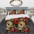 thumbnail image 2 of Designart "Red And Beige Elegant Poppy Blossom Field" Floral Bedding Covert Set - Cottage Bed Set With 1 Sham, 2 of 5