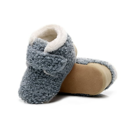 

Ruidigrace First Plush Infant Snow Girls Shoes Walkers Soft Boots Boys Cotton Baby Warm Baby Shoes