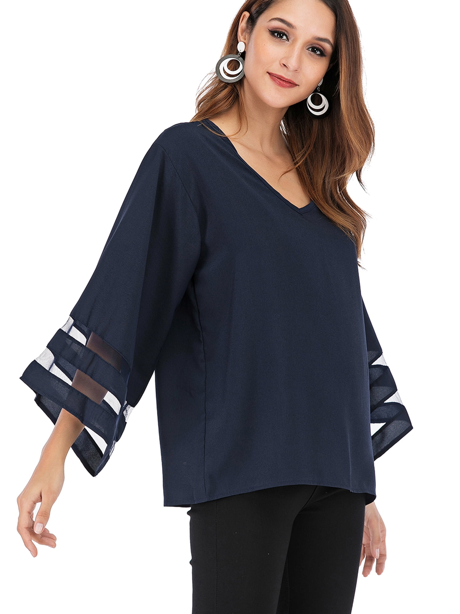 SAYFUT - Juniors' Plus Size Tops Blouses for Women Shirts Casual V Neck ...