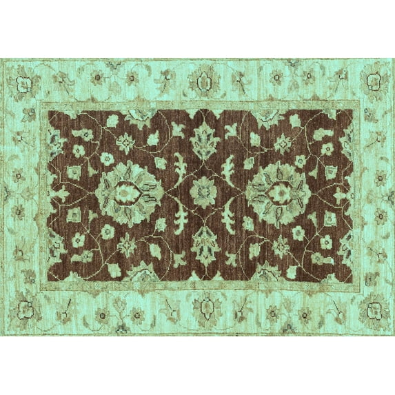 Ahgly Company Indoor Rectangle Oriental Light Blue Traditional Area Rugs, 2' x 5'