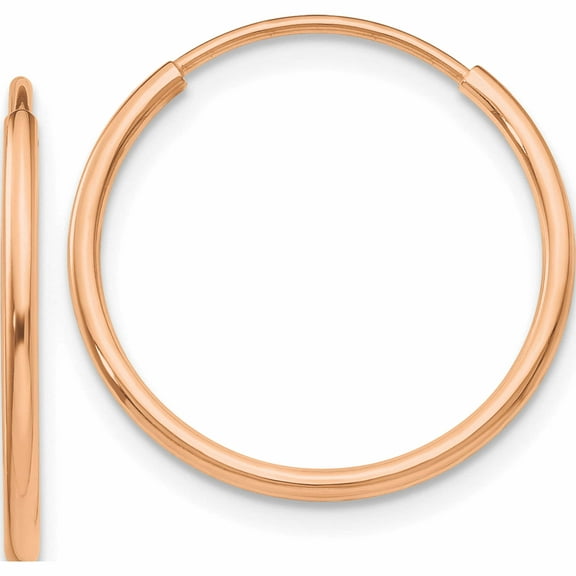 10K Rose Gold Polished Endless Tube Hoop Earrings (17 X 17) Made In Peru 10t962r