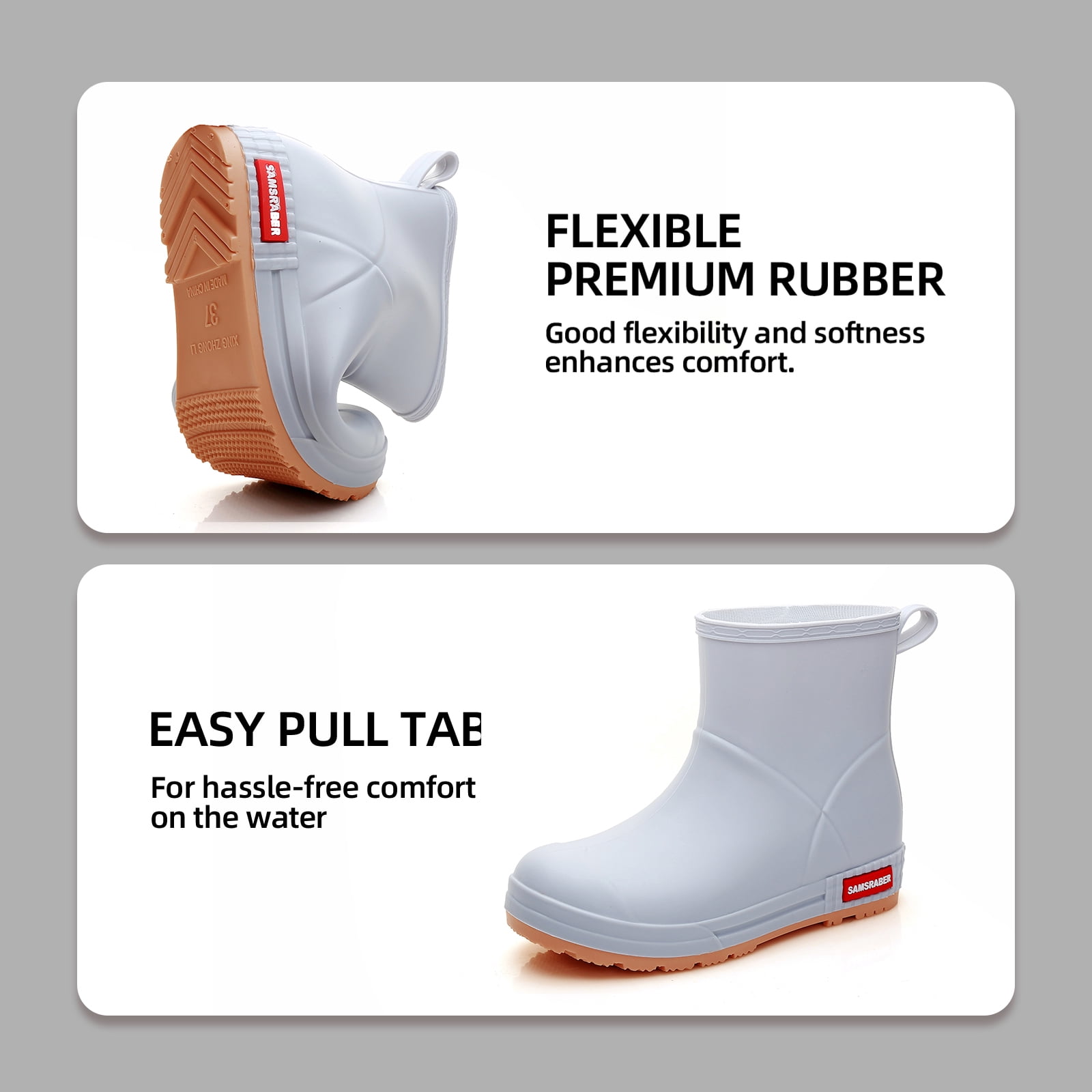 Rain Boots Women and Men Superior Anti-Slip Waterproof Rubber Boots Casual Chealsea Classic Ankle Boots Durable Rain Shoes Mud Rubber Booties for Work PVC Garden Shoes for Sailing Fishing and Camping