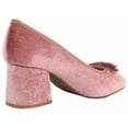 thumbnail image 3 of TOP MODA Women Block Heel Pumps Classic Square Toe Dress Shoes Bow ELBA-88 Pink Mauve Velvet Suede 5.5, 3 of 6