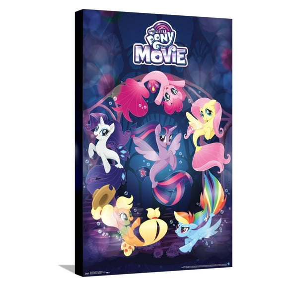 Hasbro My Little Pony Movie - Underwater Canvas Wall Poster, 14.725" x 22.375"