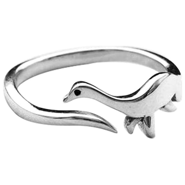Anillos para mujer, regalos para mujer, lindos anillos de apertura de dinosaurio, regalo, delicado anillo de plata minimalista.