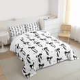 thumbnail image 3 of Homewish Cute Bowknot Full Size Comforter Sets 3-Piece for Teens Female Women,Polka Dots Bedding Comforter Set,Black White Lightweight Bedding Sets,Super Cozy Room Decor,Reversible, 3 of 8