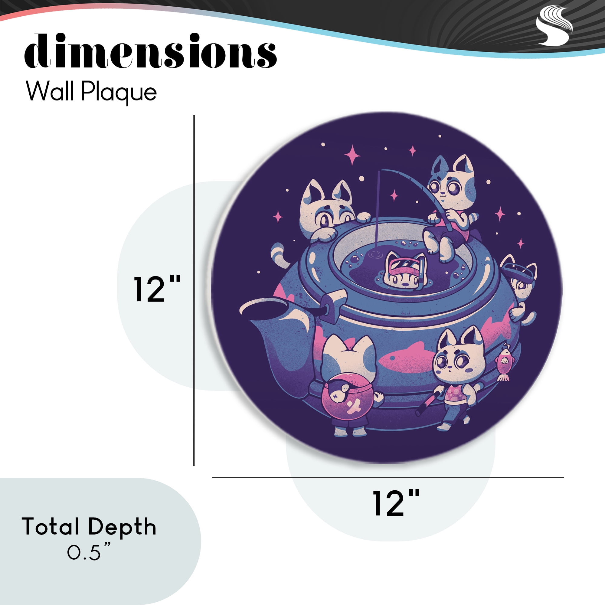 Stupell Industries Teapot Cats Having Fun Circular Wall Plaque, design by EduEly Designs