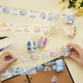 thumbnail image 3 of 1set 6 rolls 6 styles Cloud Waterproof PET Decorative Stickers Scrapbook Decorative Adhesive Tapes with Spool Mixed color 50mm 1 roll/style, 3 of 4