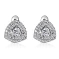 thumbnail image 3 of AVORA 925 Sterling Silver White Triangular Simulated Diamond CZ Halo Pendant Necklace and Stud Earrings Set with 18" Chain, 3 of 7