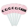 thumbnail image 1 of Cade Cupcake Picks Toppers - Set of 6 - Pink Speckles, 1 of 1