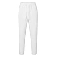 thumbnail image 4 of Kiijoy Boys Linen Pants Elastic Waist Summer Pants Casual Lightweight Slacks, White, Sizes 9-10, 4 of 5
