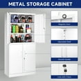 thumbnail image 6 of AUHUP 4 Doors Garage Storage Cabinets with 3 Adjustable Shelves, 71"H Locking Steel Storage Cabinet for Home Office, Garage, Warehouse, Workshop (White), 6 of 8