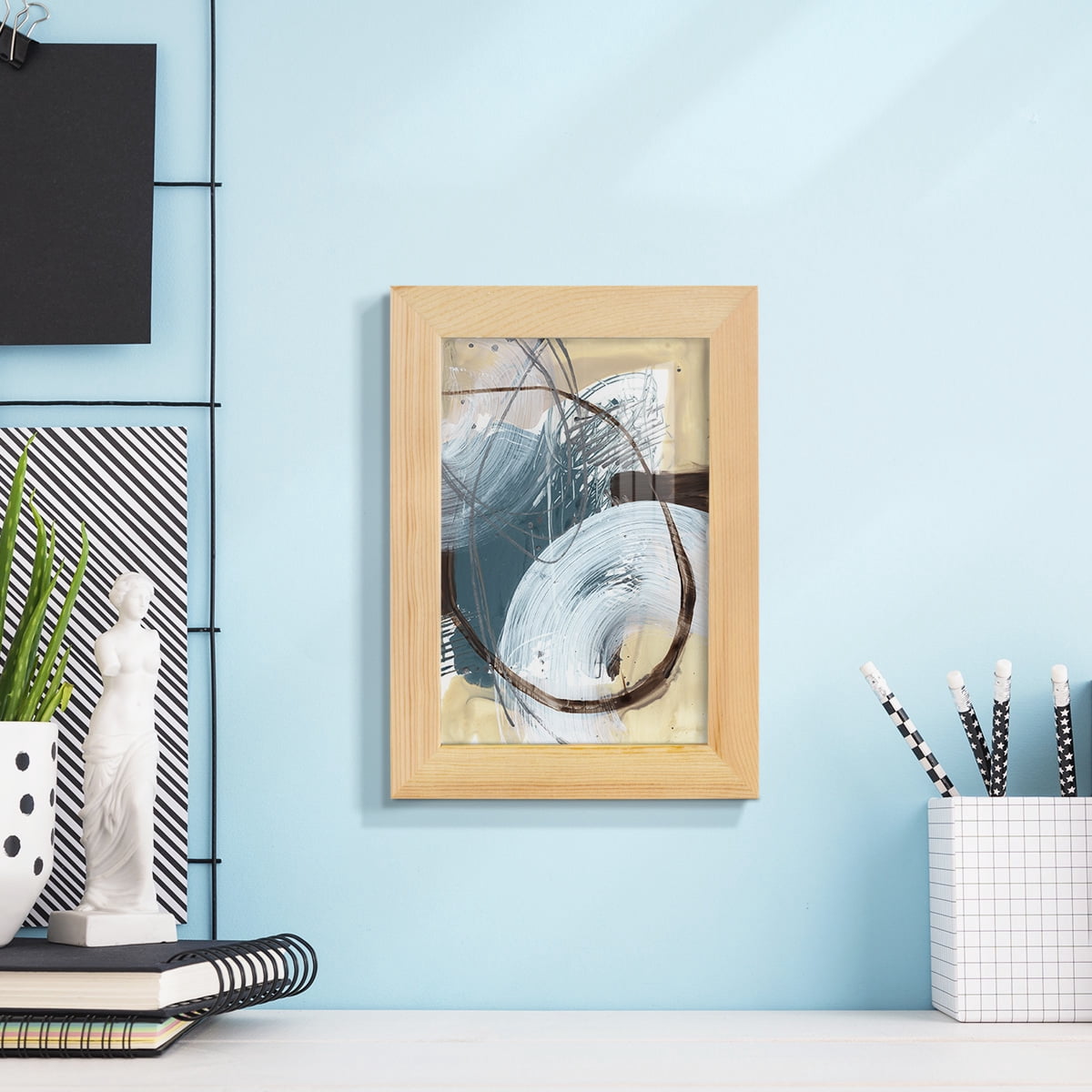 Winding Around I - Framed Print w/glass - Natural Wood