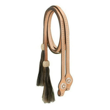 Royal King Split Reins with Silver Dots Star Conchos and Horsehair Tassels