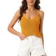 thumbnail image 1 of INSPIRAR CHIC Top sin mangas de punto de tirantes espagueti para mujer, color amarillo, talla M, 1 of 4
