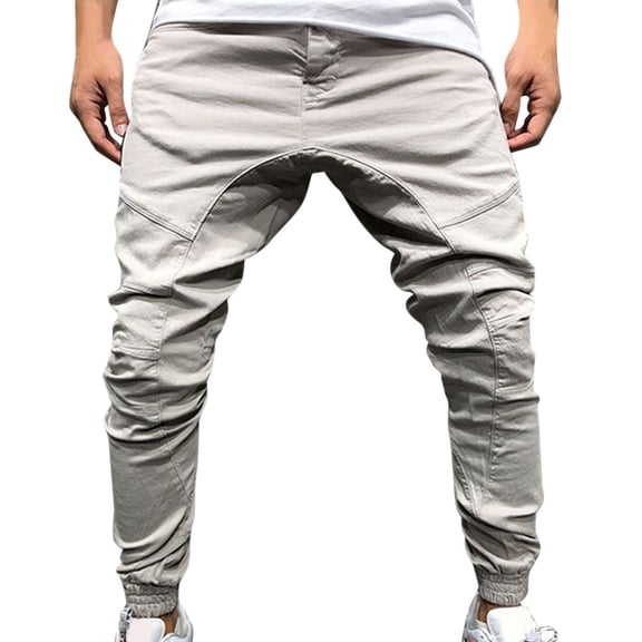 Outfmvch Sweatpants For Men Long Johns For Men Men'S Trousers Overalls Casual Sports Pants Trousers With Zipper Pockets Men'S Pants Beige L