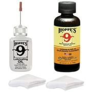 Hoppes No. 9 Gun Bore Cleaner Solvent, Precision Needle Oil, 40 Patches for 9mm, .357, .38, .40, .45 Gun Cleaning Kit