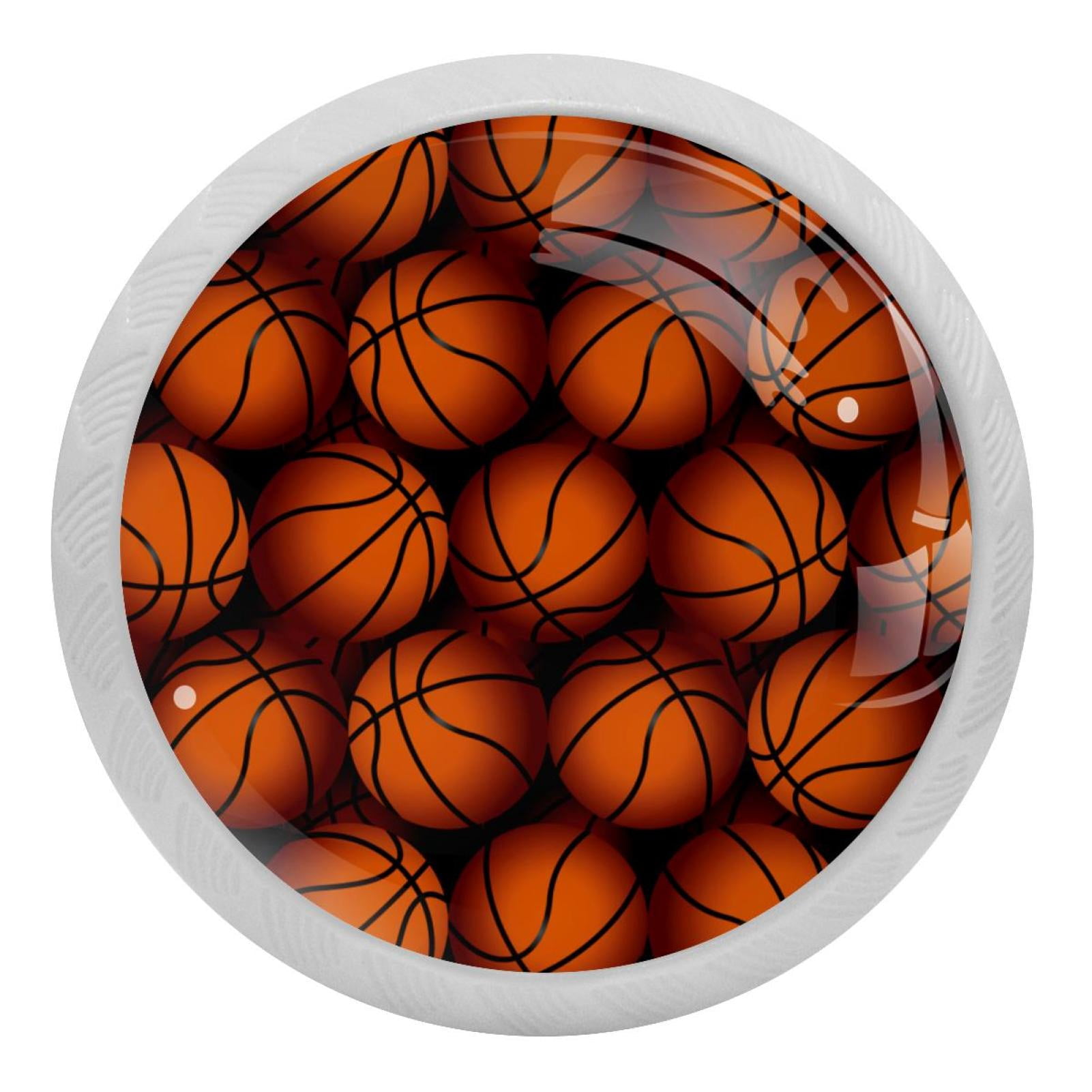 4PCS Round Basketball Texture Cabinet Fluorescence Knob Glowing in the ...