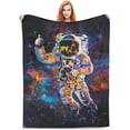 thumbnail image 3 of Space Galaxy Decor Throw Blanket Cozy Plush Flannel Fleece Warm Soft, 3 of 7