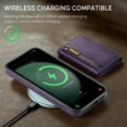 thumbnail image 6 of Wallet Case Compatible with Samsung Galaxy S23 FE, [Support MagSafe Wireless Charging] Flip Magnetic PU Leather Wallet Phone Cover with Detachable Card Holder for Samsung Galaxy S23 FE, Purple, 6 of 14