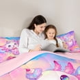 thumbnail image 5 of Manfei Dreamy Axolotl Twin Bedding,Rainbow Cloud Art Bedding Comforter Set For Girls,Pastel Multicolor,Pink Reversible,7pcs, 5 of 8