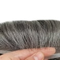 thumbnail image 6 of LYRICAL HAIR Mens Toupee Human Hair Piece French Lace Front Toupee for Men Male Hair Replacement System Bleathable Hair Prosthesis Mens Wigs #1B60 Off Black with 60% Gray-100% Density, 6 of 6