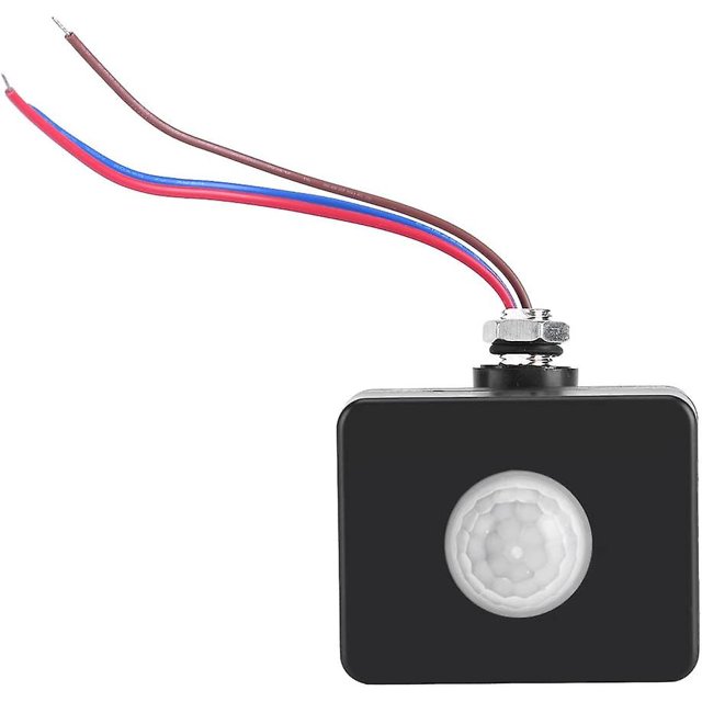 Sensor de movimiento Exterior Cuerpo humano Pir Detector infrarrojo Interruptor de pared Sistema de alerta Negro 110v-240v Banban ShuxiuWang 8390605826283