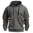 thumbnail image 6 of Hoodies for Men Quater Zip Up Pullover Sweatshirt Casual Workout Mens Hoodies with Pockets, Grey, Size M, 6 of 6