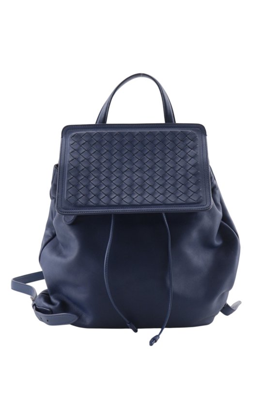 Pre-Owned Bottega Veneta Intrecciato Backpack/Daypack, Calfskin, Blue, 2-way, A5 size, Magnetic...