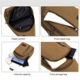 thumbnail image 4 of Harlier Canvas Sling Bag Backpack, Thickened Three Zipper Crossbody Shoulder Chest Pack for Men Women Travel Outdoor Business Cycling Hunting Hiking Camping Pack Pouch, 4 of 5